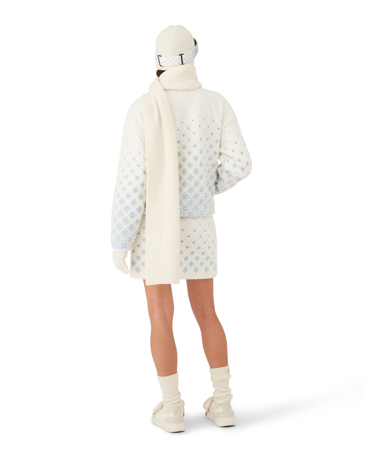 Embroidered Gradient Monogram Cropped Fleece Jacket | Casablanca Paris - 3