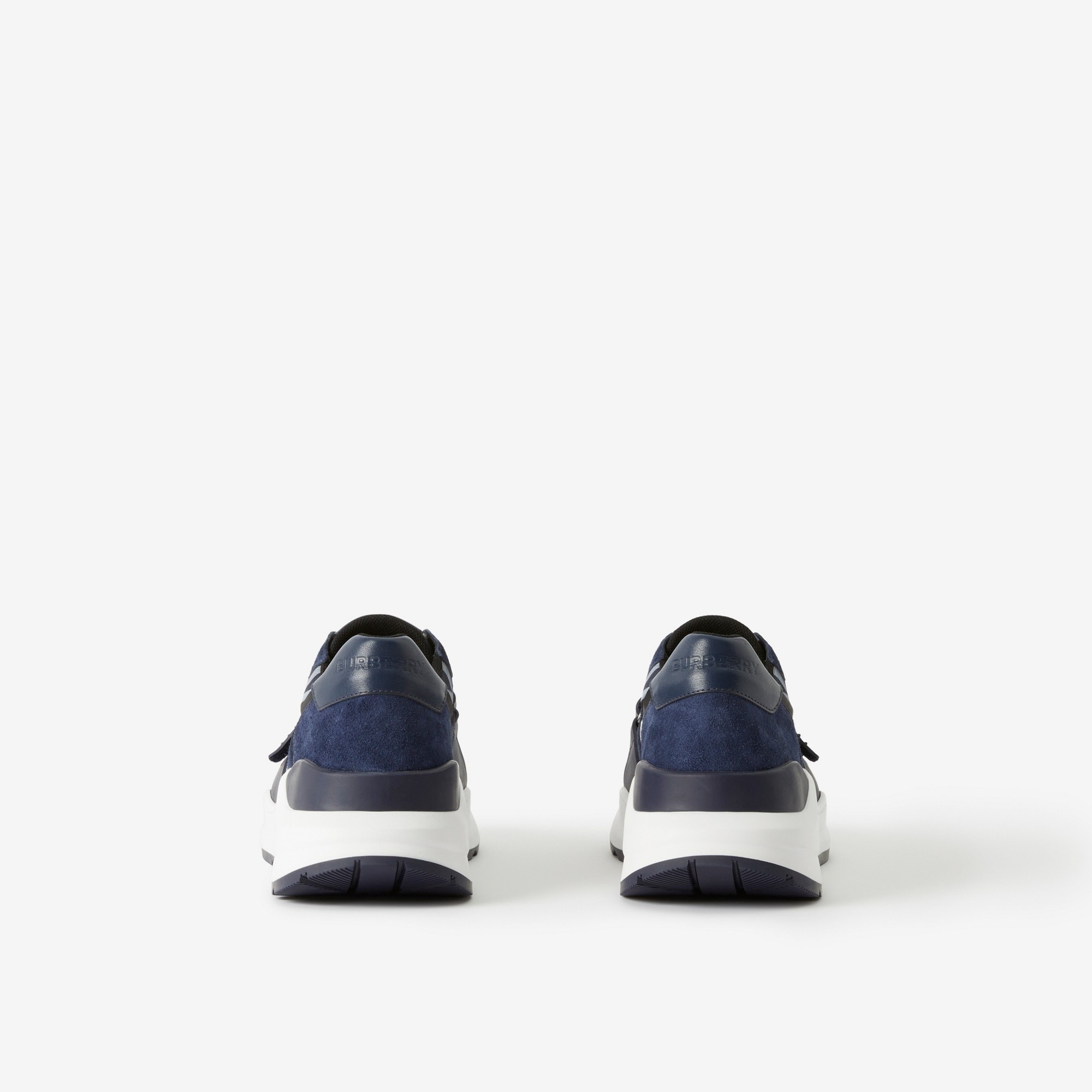 Check, Leather and Suede Sneakers - 3