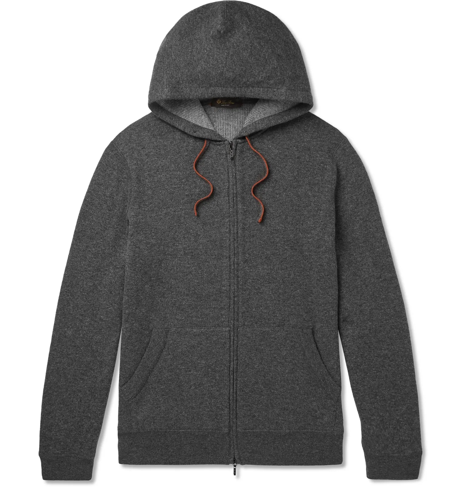 Mélange Cashmere-Blend Zip-Up Hoodie - 1