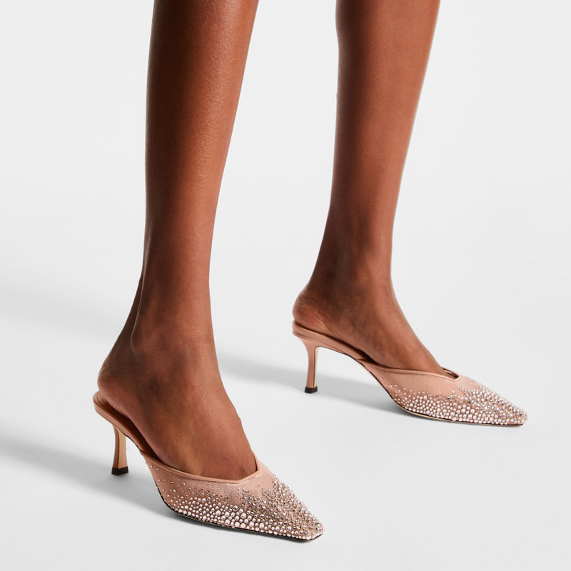 JIMMY CHOO Vivi 65
Pink Crystal Mesh Mules outlook