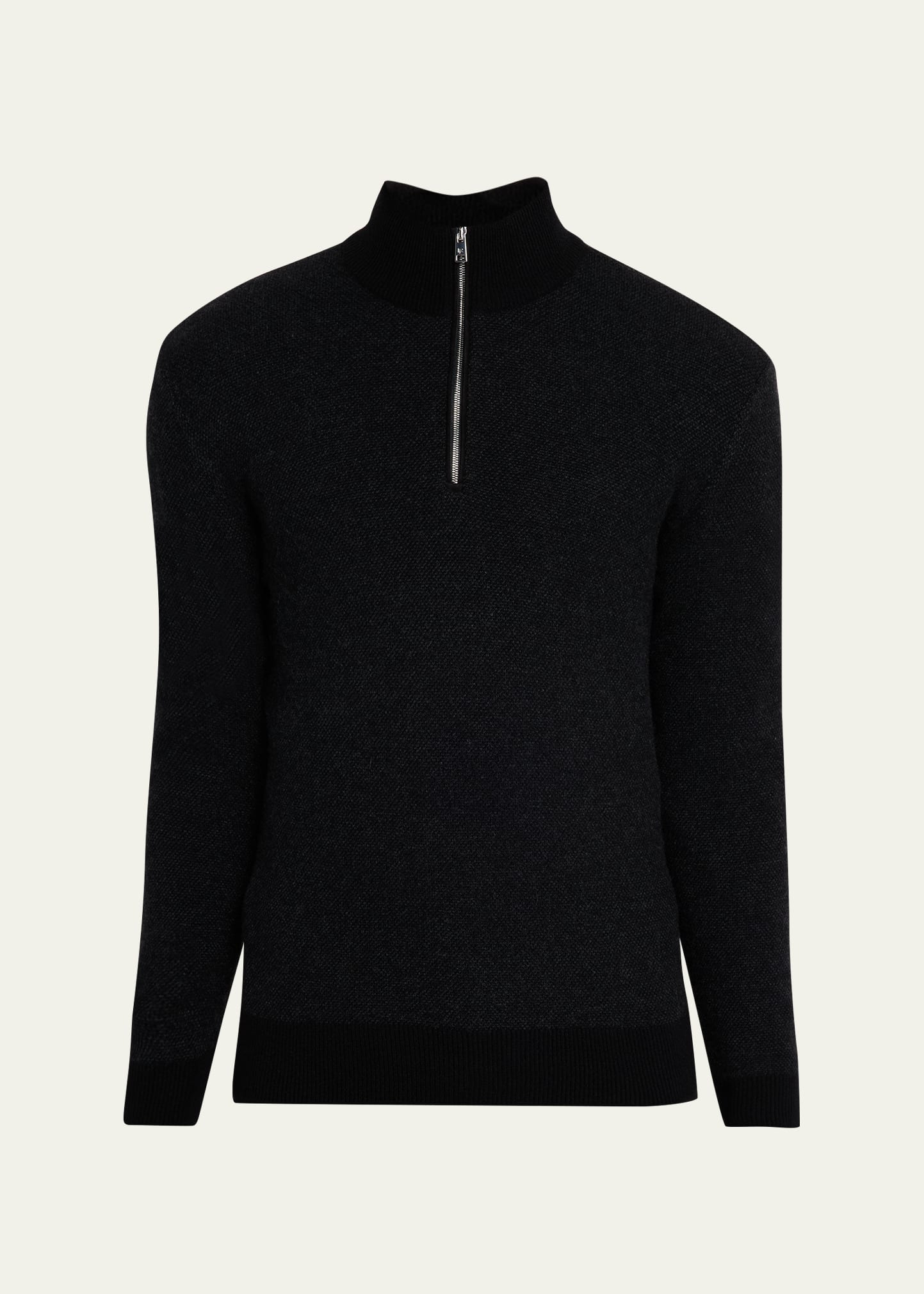Men's Cashmere Birdseye Quarter-Zip Sweater - 1