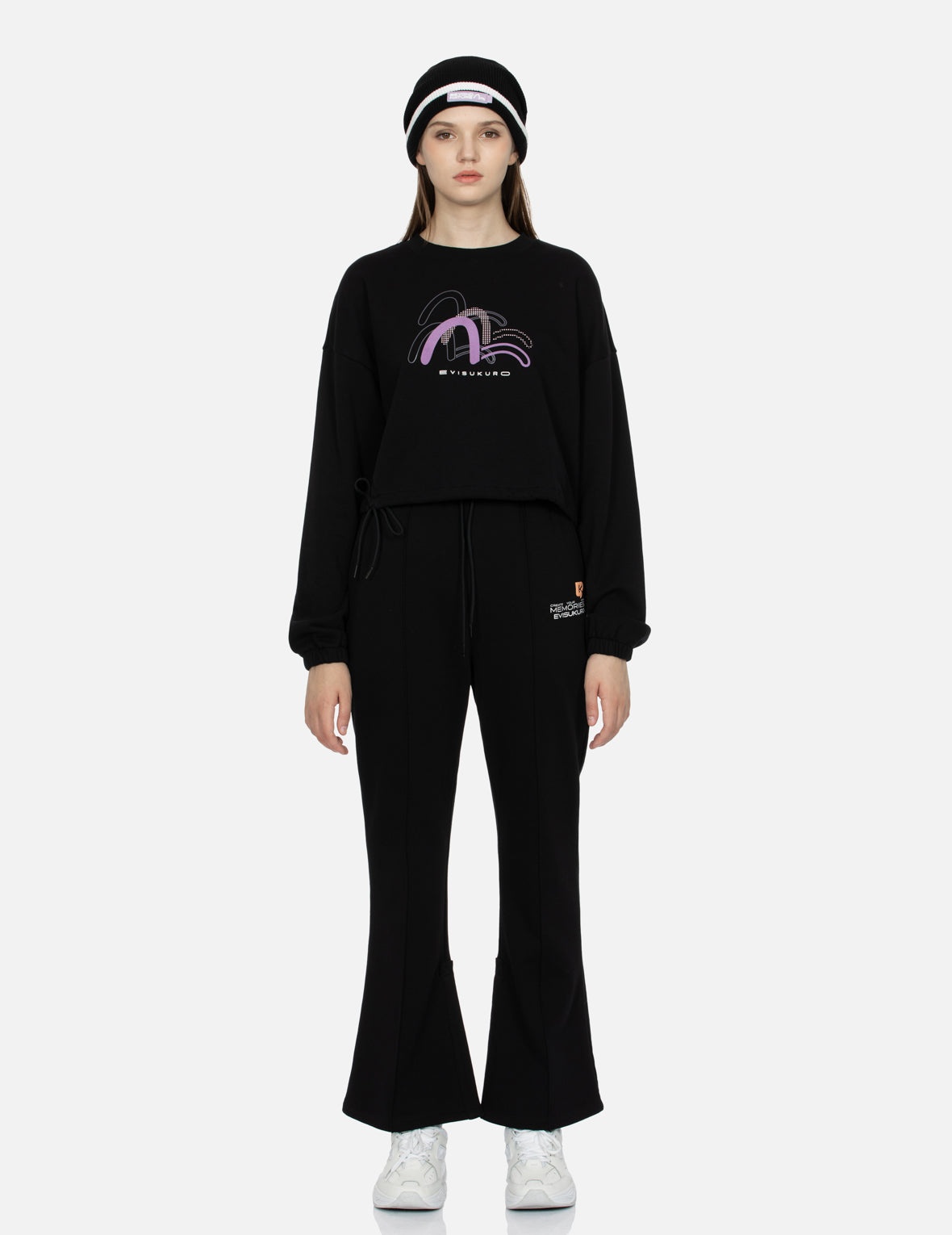 Slogan Print Fashion Fit Flared Sweatpants - 5
