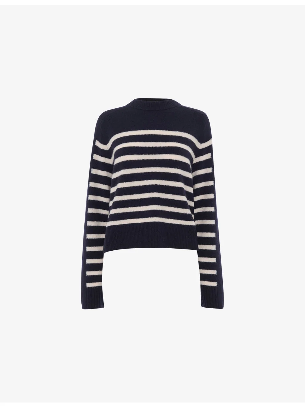 Striped Round-Neck Knitted Jumper - 1