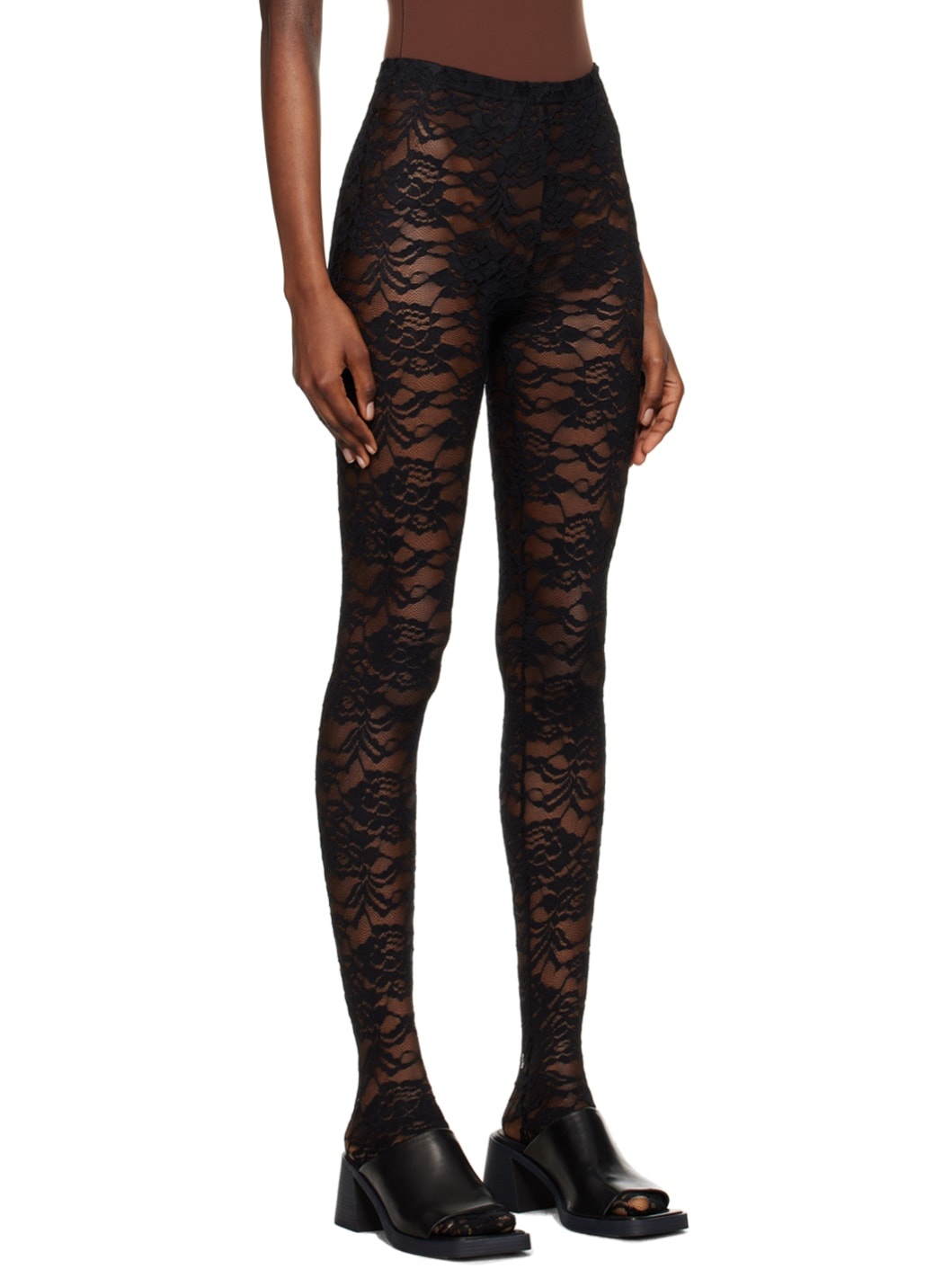 Black Flower Tights - 2