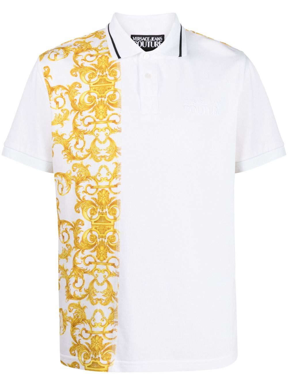 Barocco-print polo shirt - 1