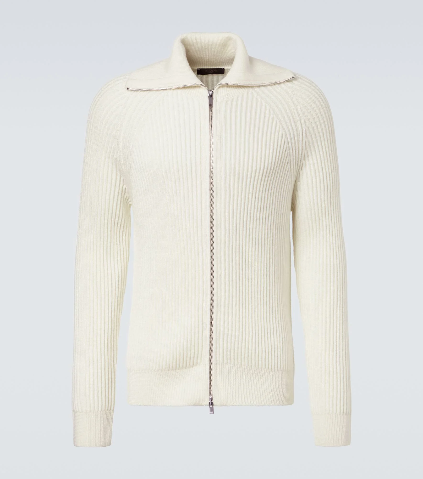 Virgin wool zip-up cardigan - 1