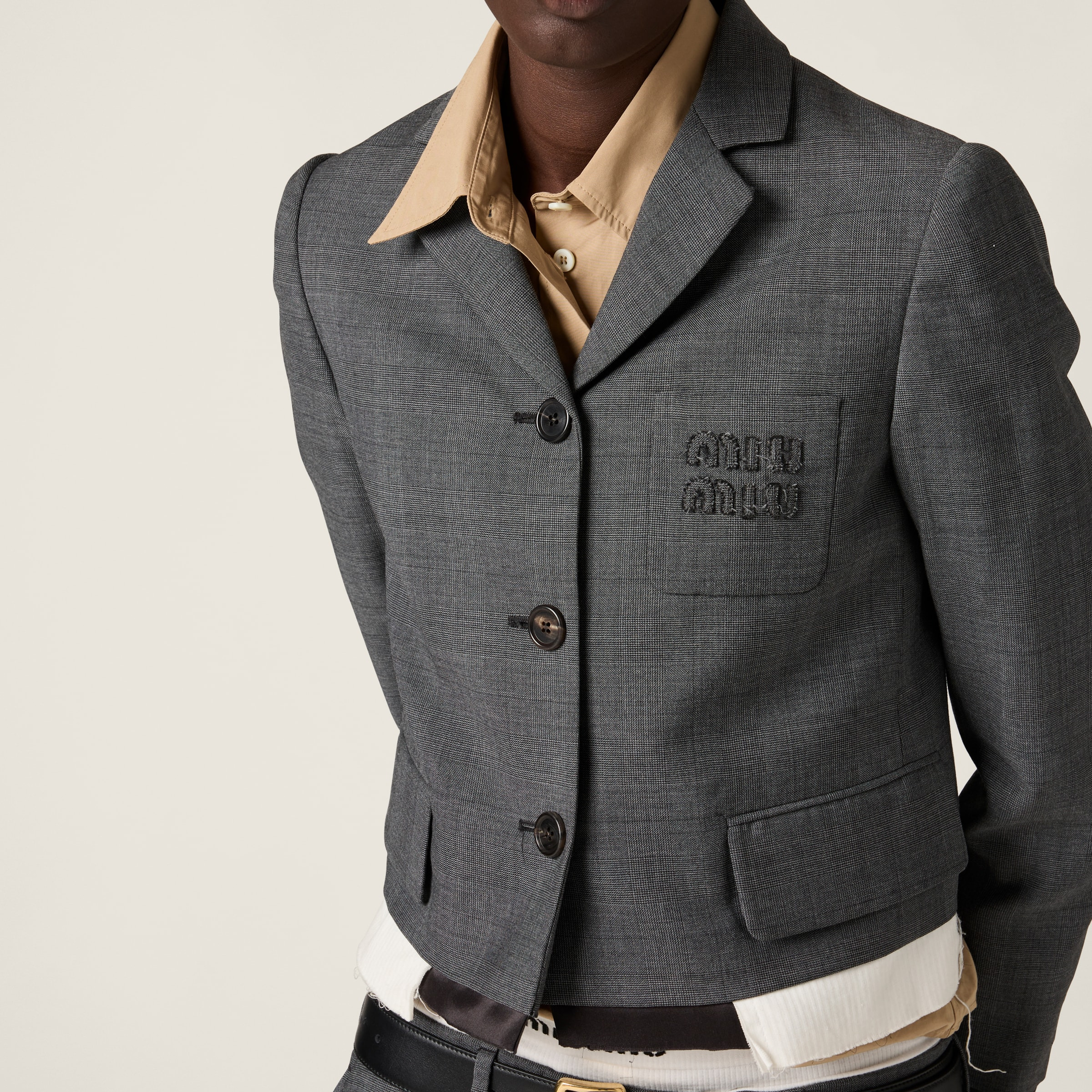 Single-breasted Prince of Wales check jacket - 5