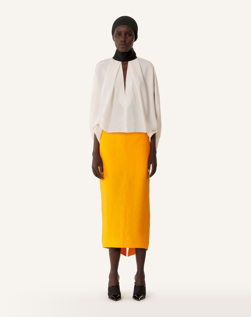 Lanvin ASYMMETRICAL MIDI SKIRT IN PAPER AND VISCOSE outlook