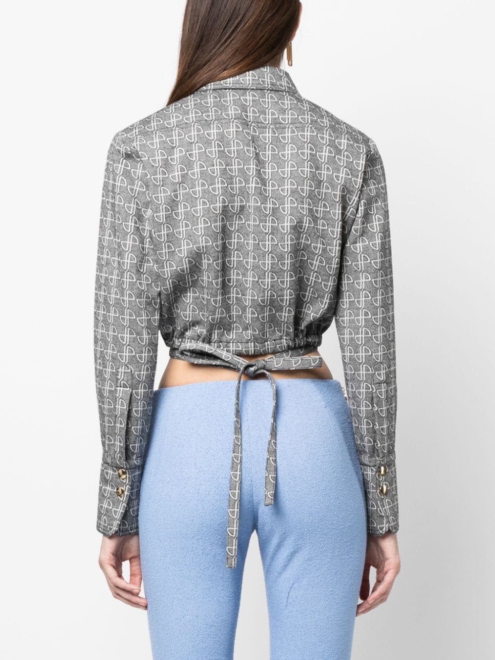 tied-waist cotton shirt - 4