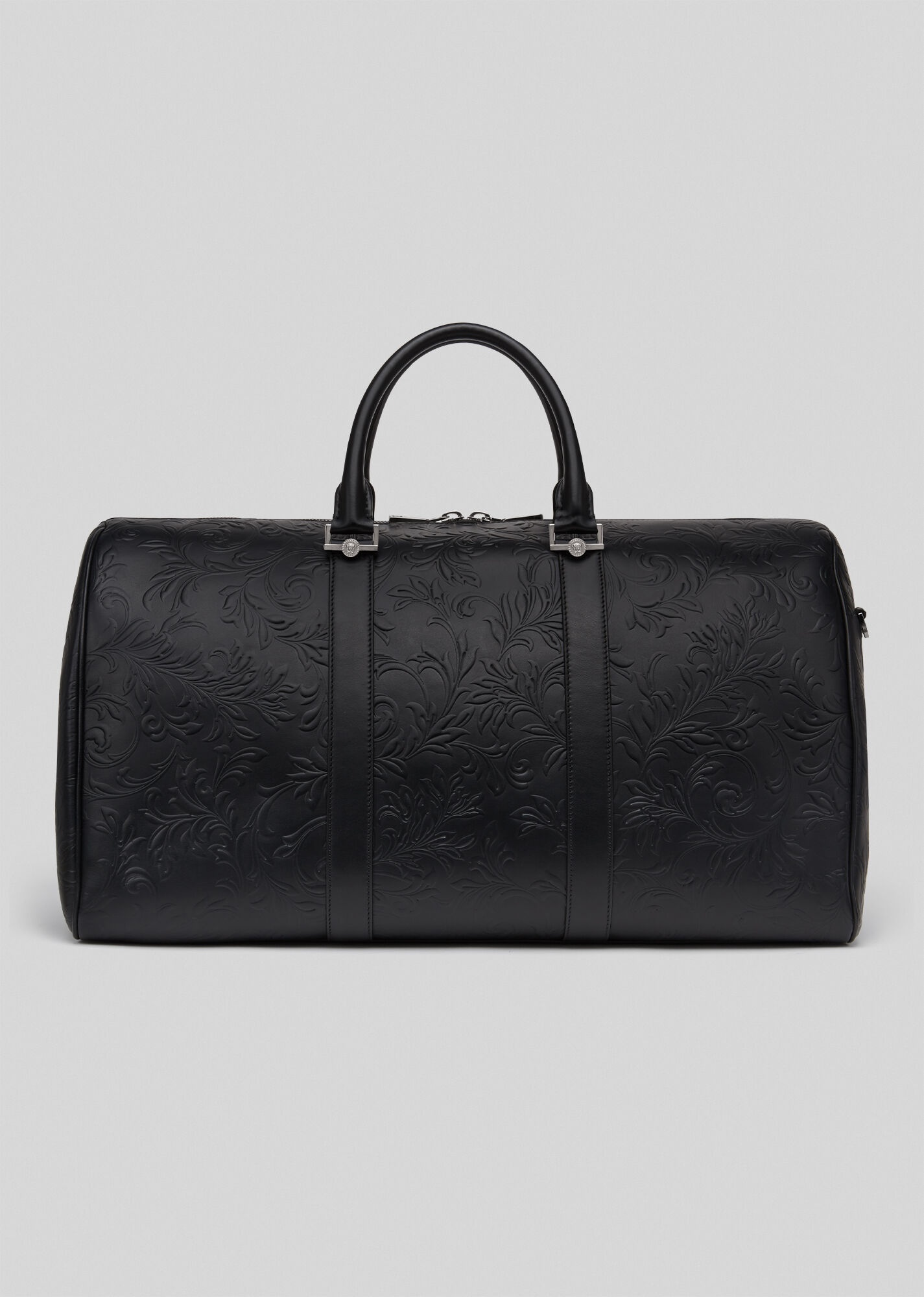 Embossed Barocco Leather Travel Bag - 4