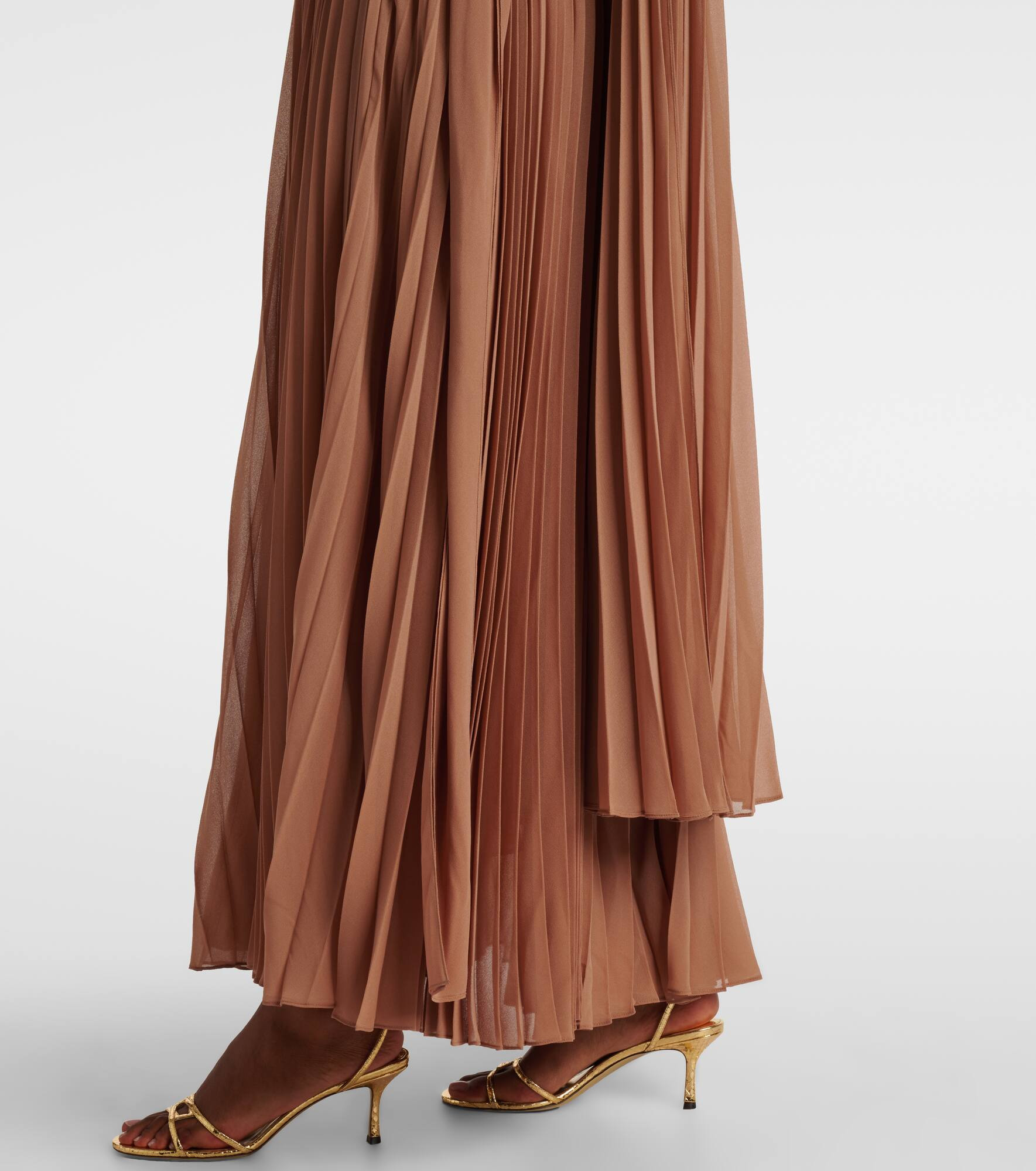 Memento plissé caped maxi dress - 6