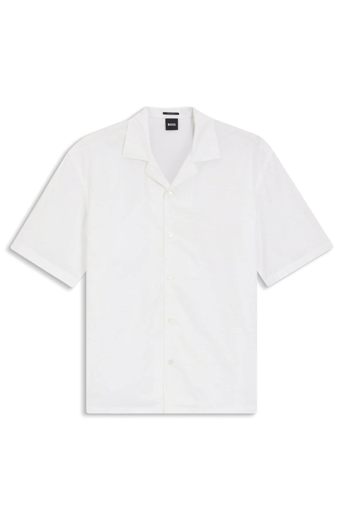 RELAXED-FIT SHIRT IN FLORAL-EMBROIDERED COTTON - 1