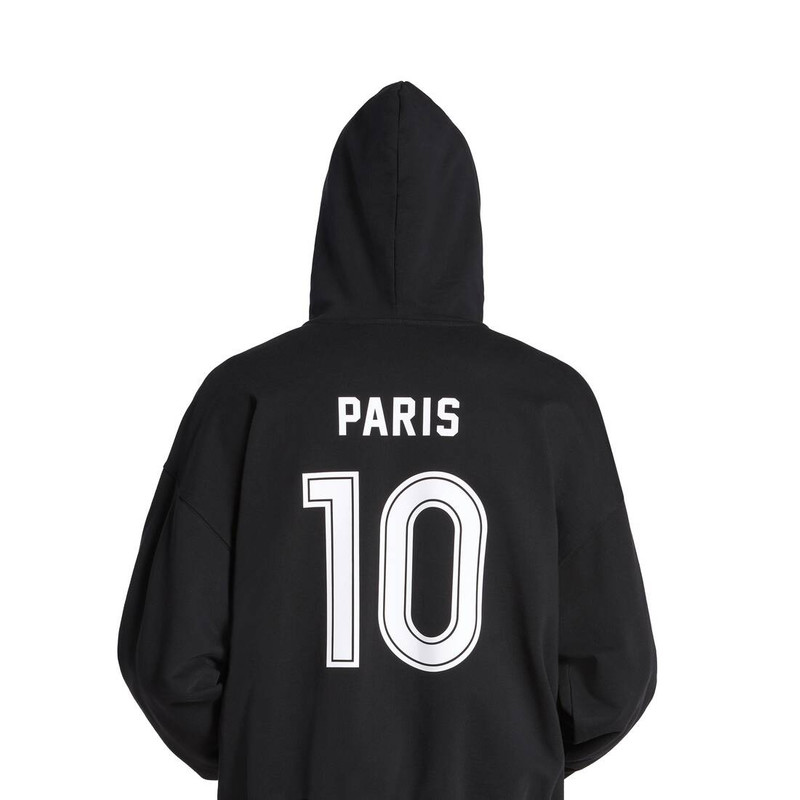 Paris Soccer Zip-up Hoodie Medium Fit in Black/white 5