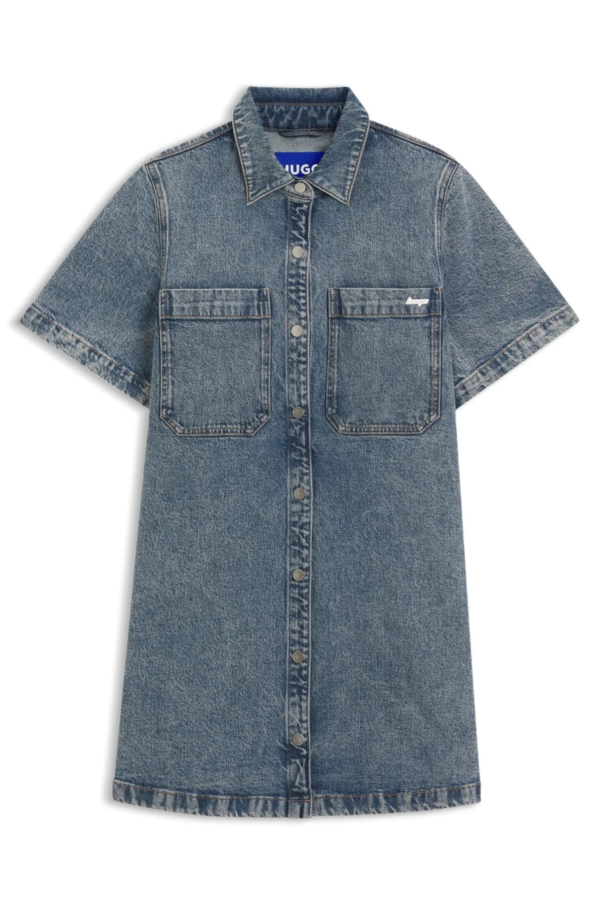 A-LINE DRESS IN COMFORT-STRETCH DENIM - 1