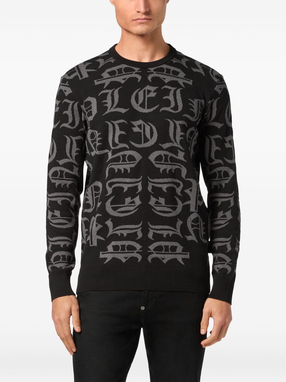 logo-intarsia sweater - 3