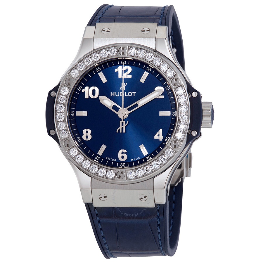 Pre-owned Hublot Big Bang Diamond Blue Dial Ladies Watch 361.SX.7170.LR.1204 - 1