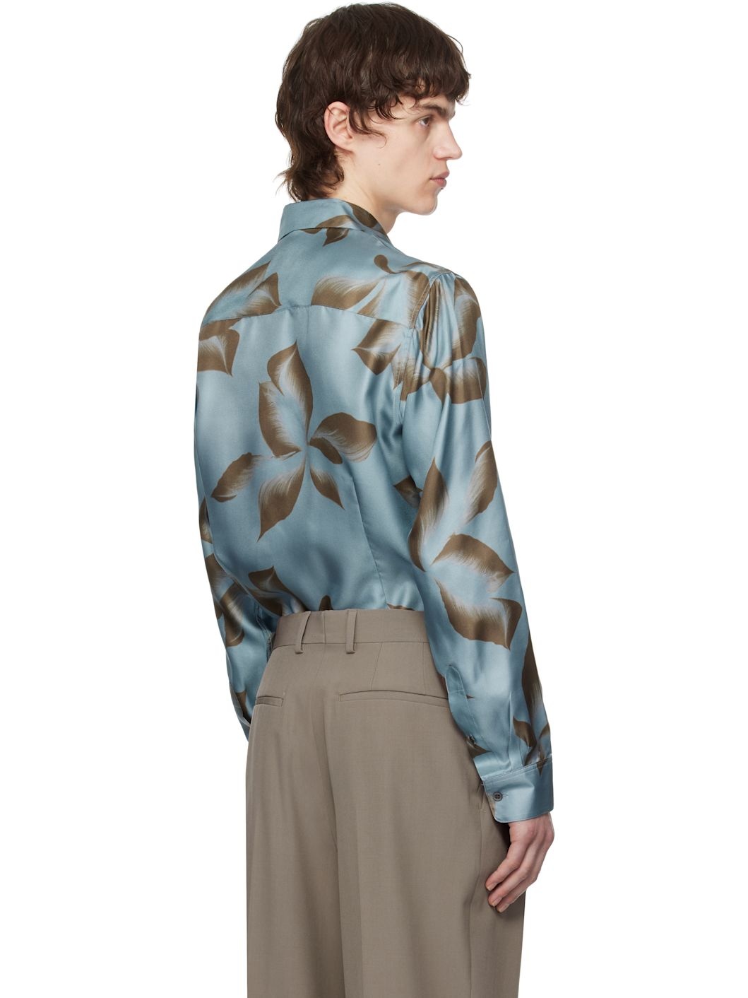 Blue Silk Shirt - 3