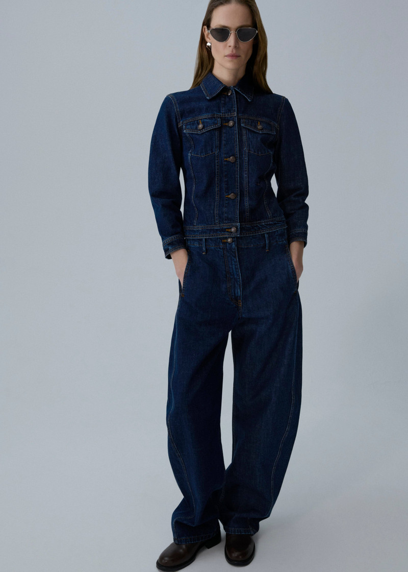 MAGDA BUTRYM Fitted denim jacket in navy blue outlook