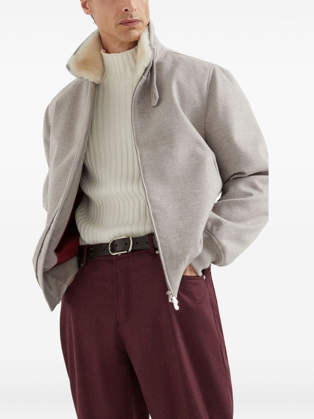 cashmere bomber jacket - 6