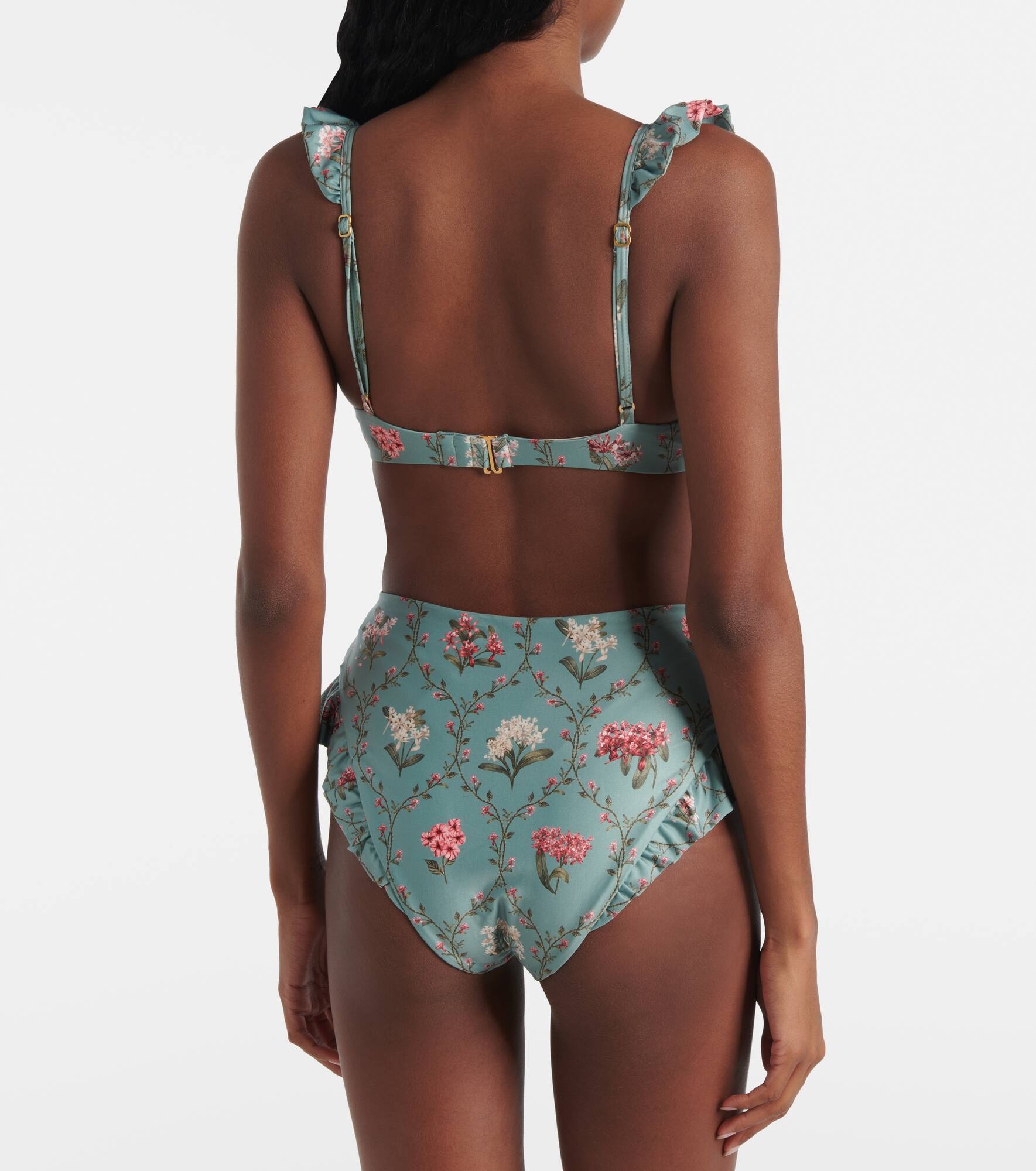 Kiwi floral ruffled bikini top - 3