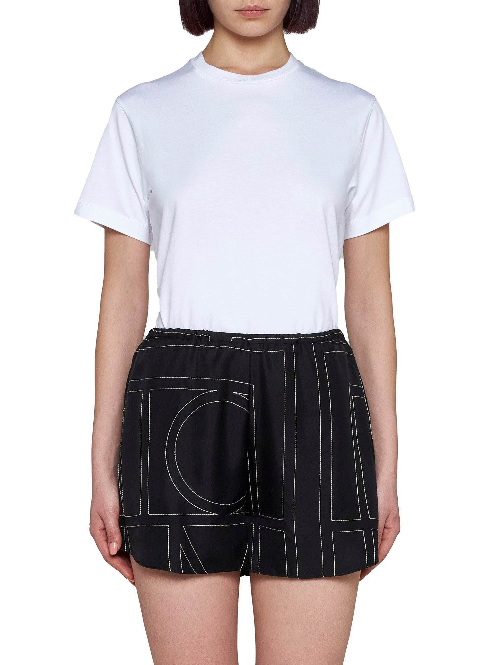 Monogram silk shorts - 3