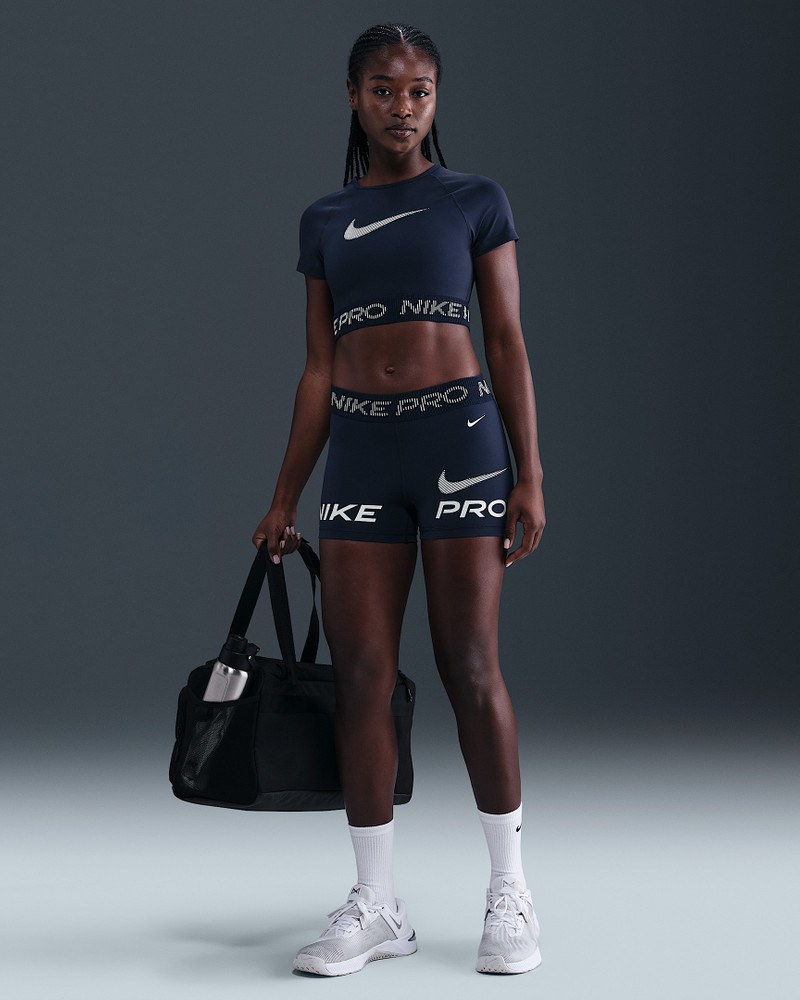 Nike Pro Women's Dri-FIT Short-Sleeve Cropped Graphic Top 4