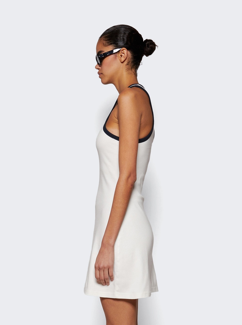 Contrast Scuba Mini Dress Blanc Heritage And Navy - 4