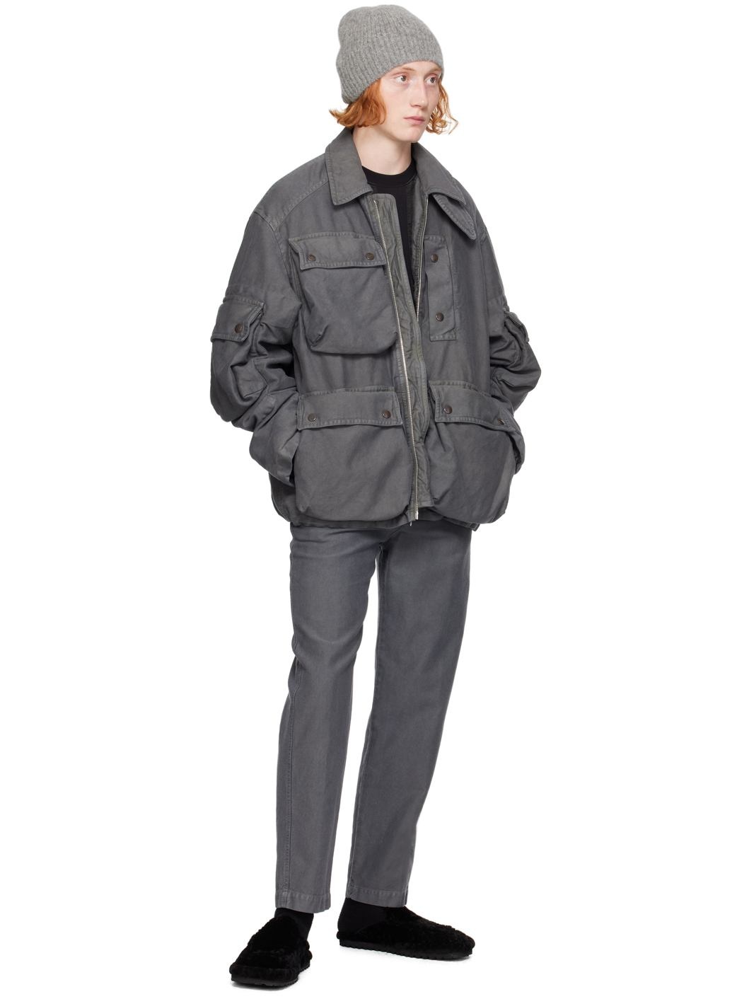 Gray Flap Pocket Jacket - 4