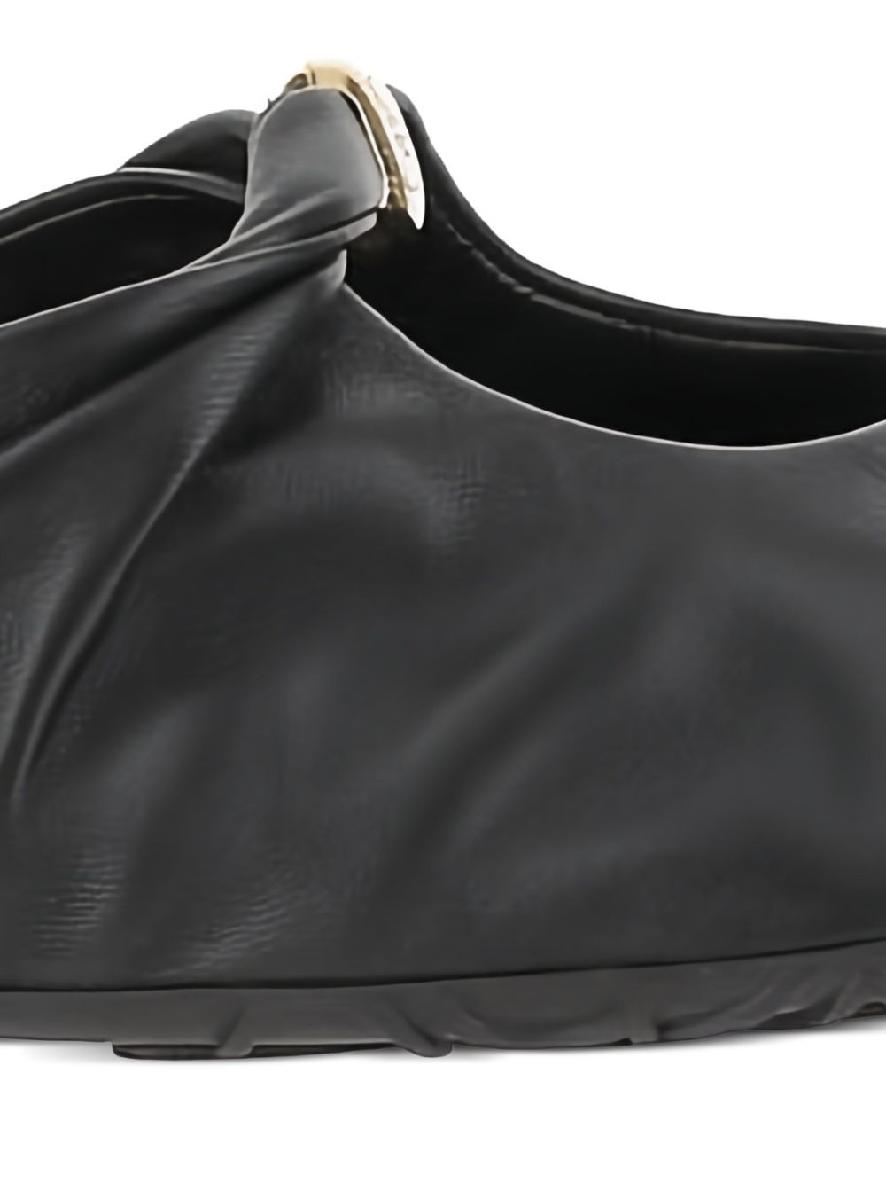 gathered leather ballet flats - 5