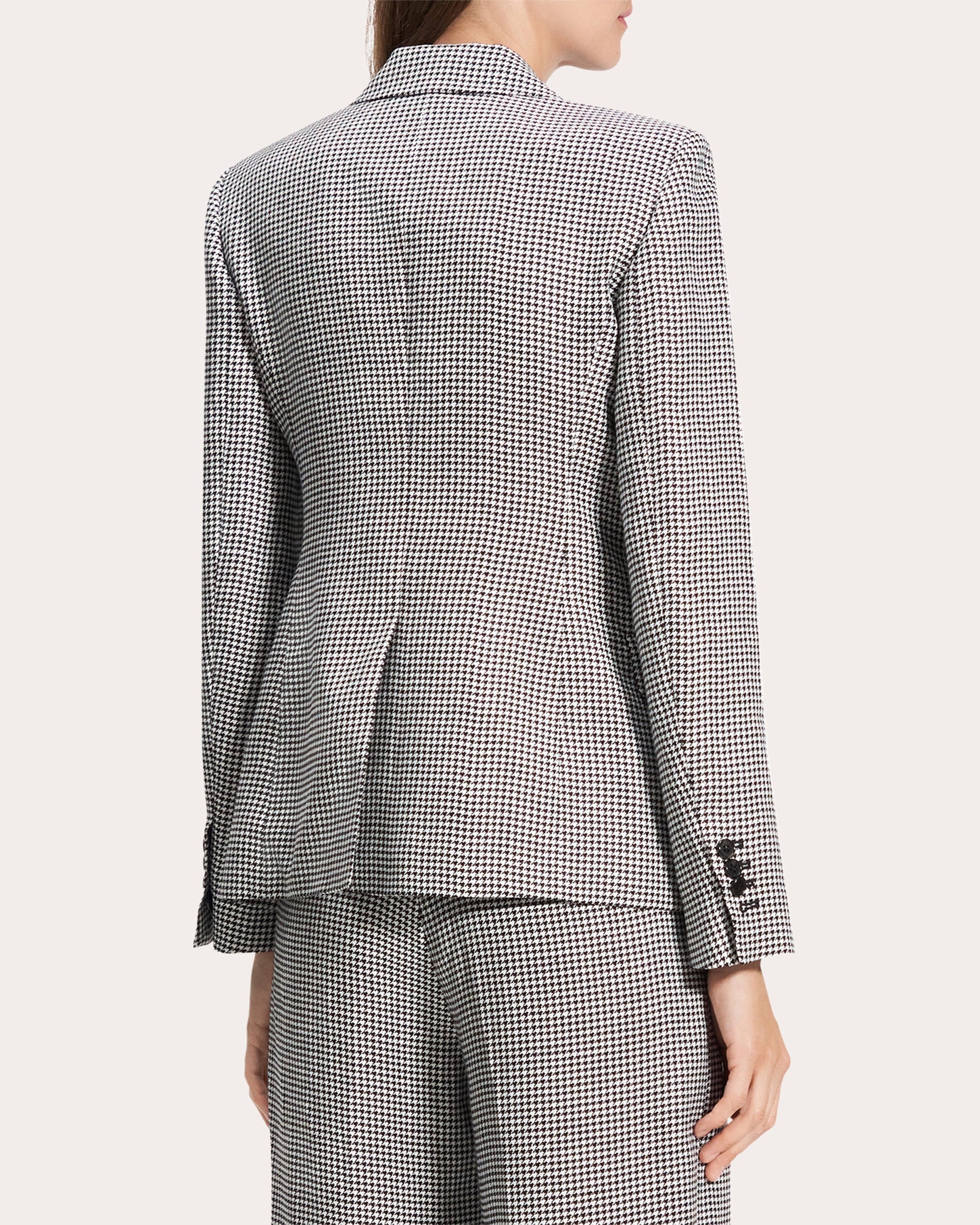 Houndstooth Linen Slim-Fit Blazer - 3
