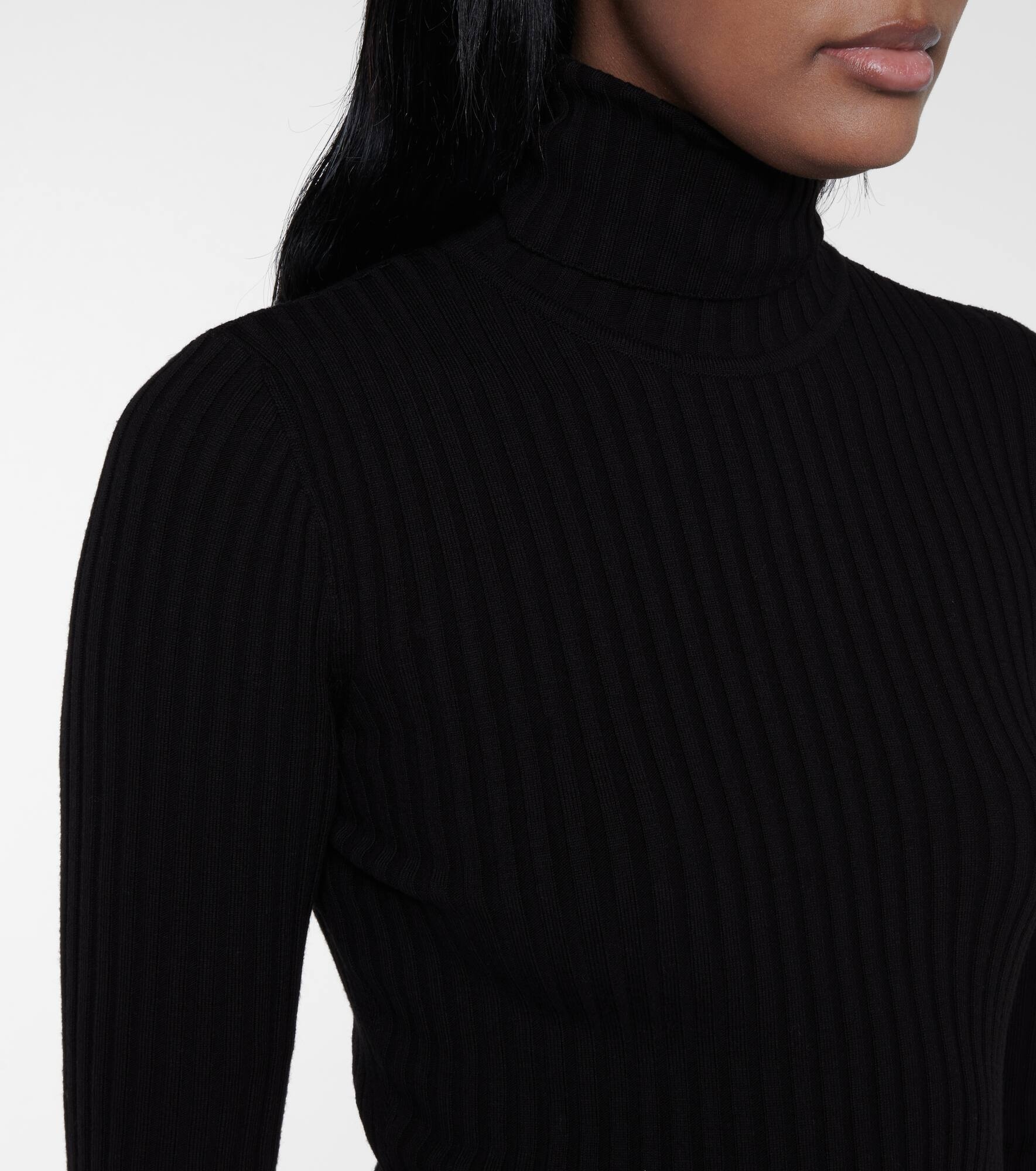 Ribbed-knit wool and cotton minidress - 4