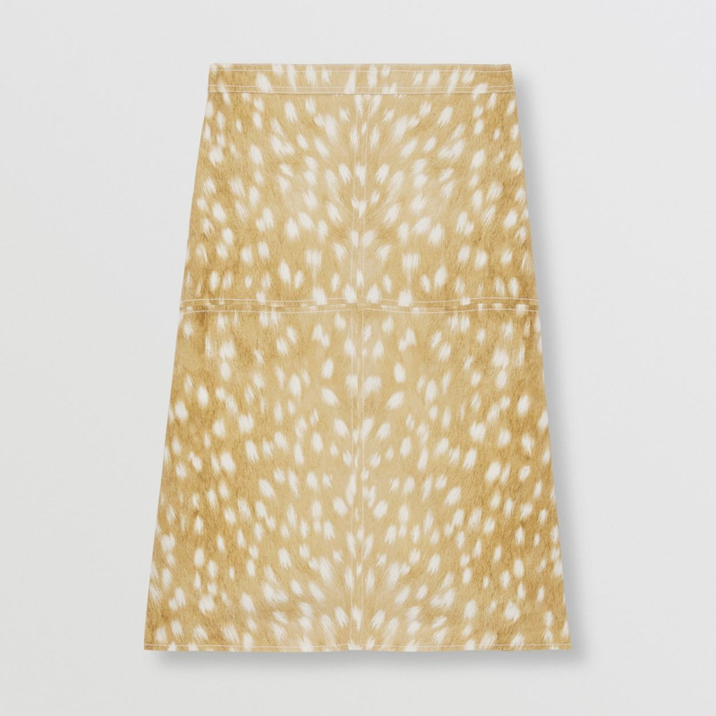 Deer Print Stretch Silk Skirt 1