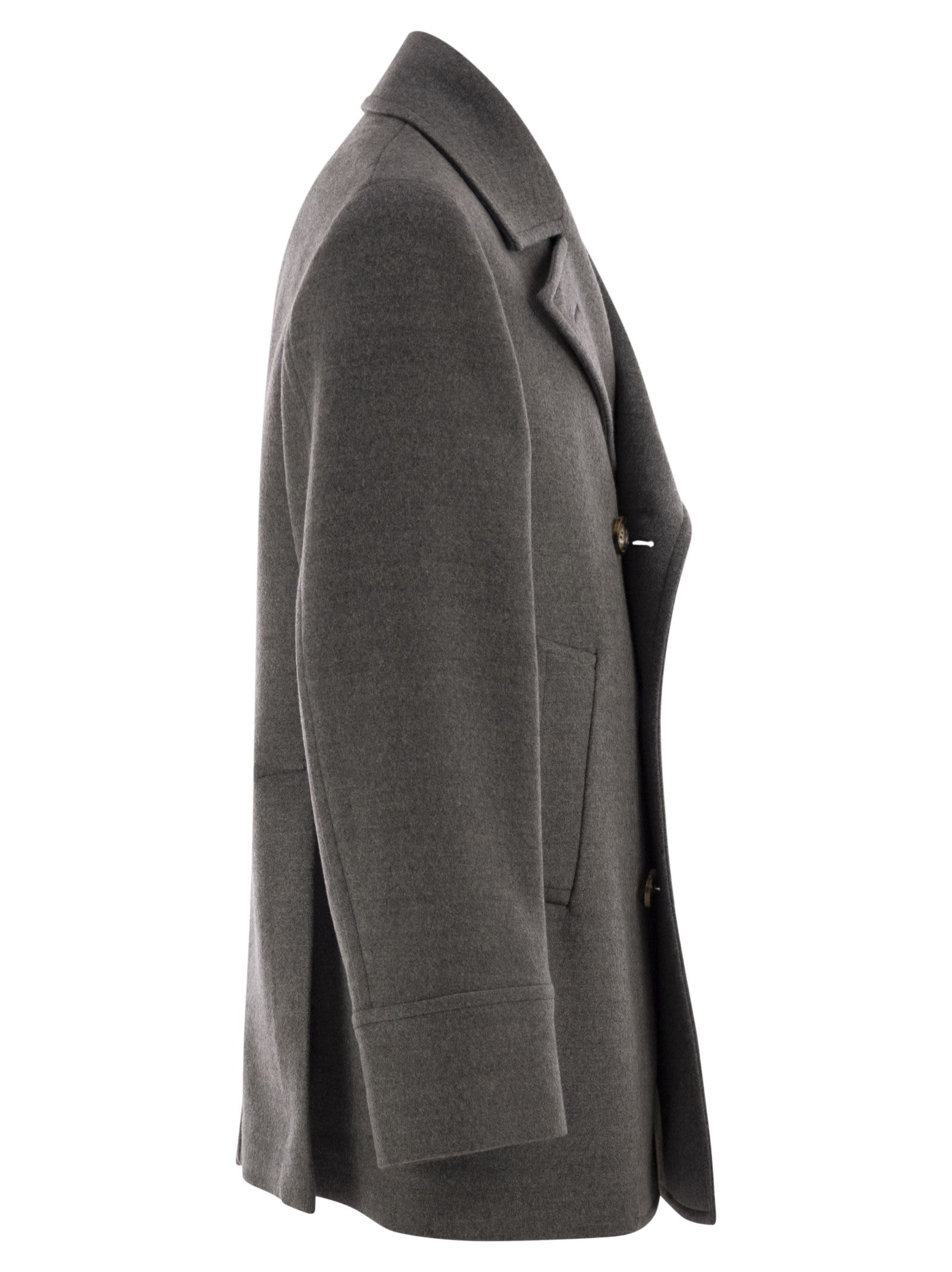 Brunello Cucinelli Men One-And-A-Half-Breasted Wool Coat - 3