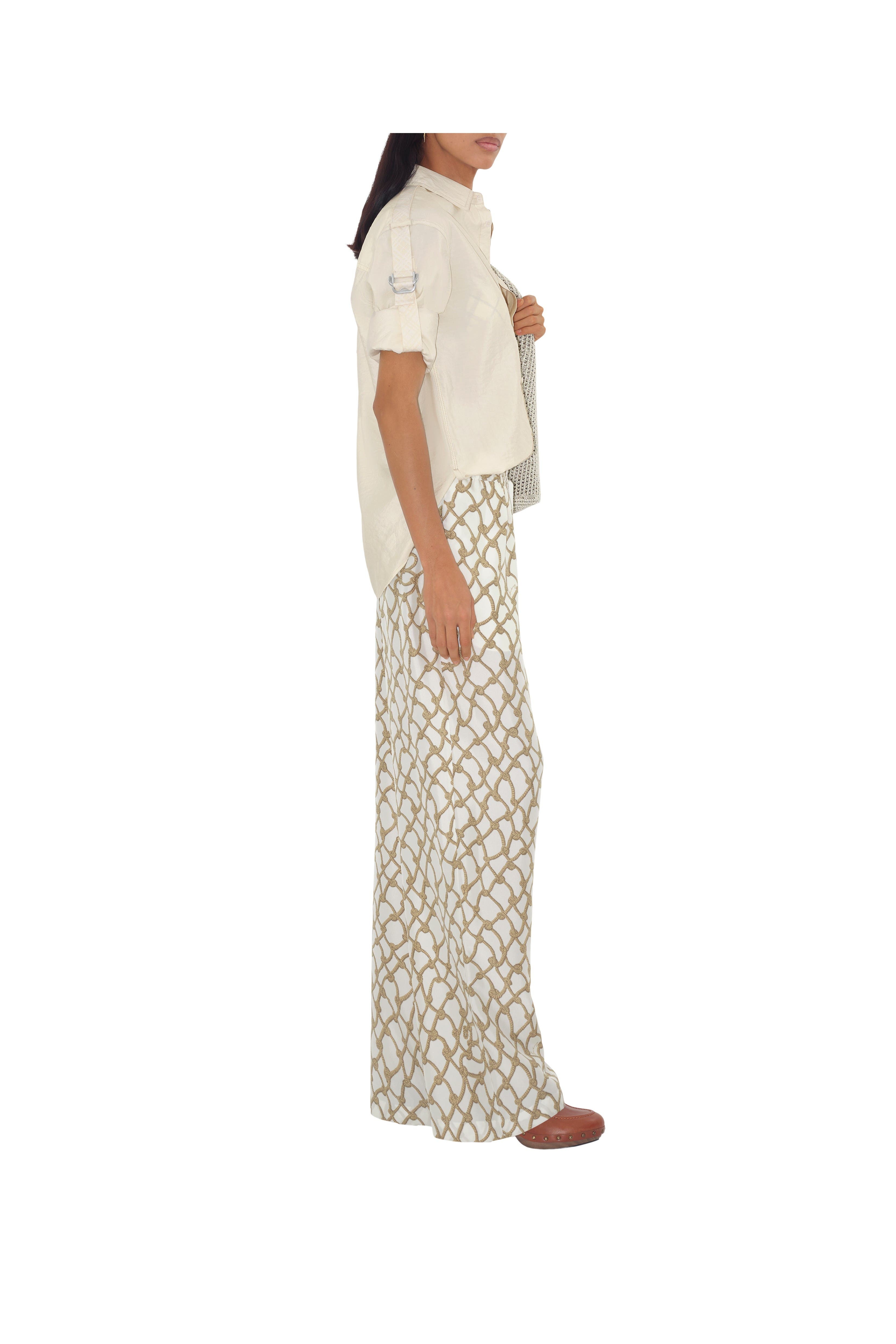 burberry Knot Silk Trousers in Thatch at Nordstrom - 4