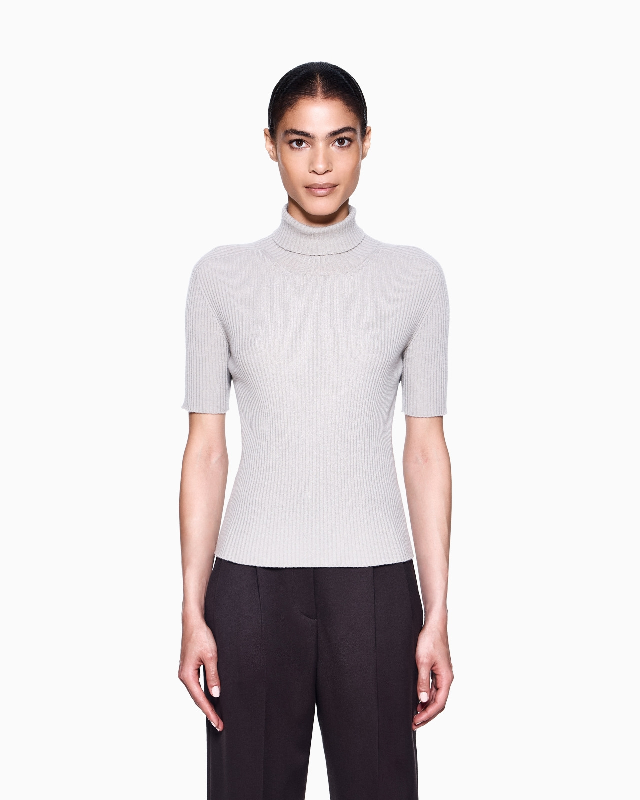 SHORT-SLEEVED CASHMERE ROLLNECK JUMPER - 4