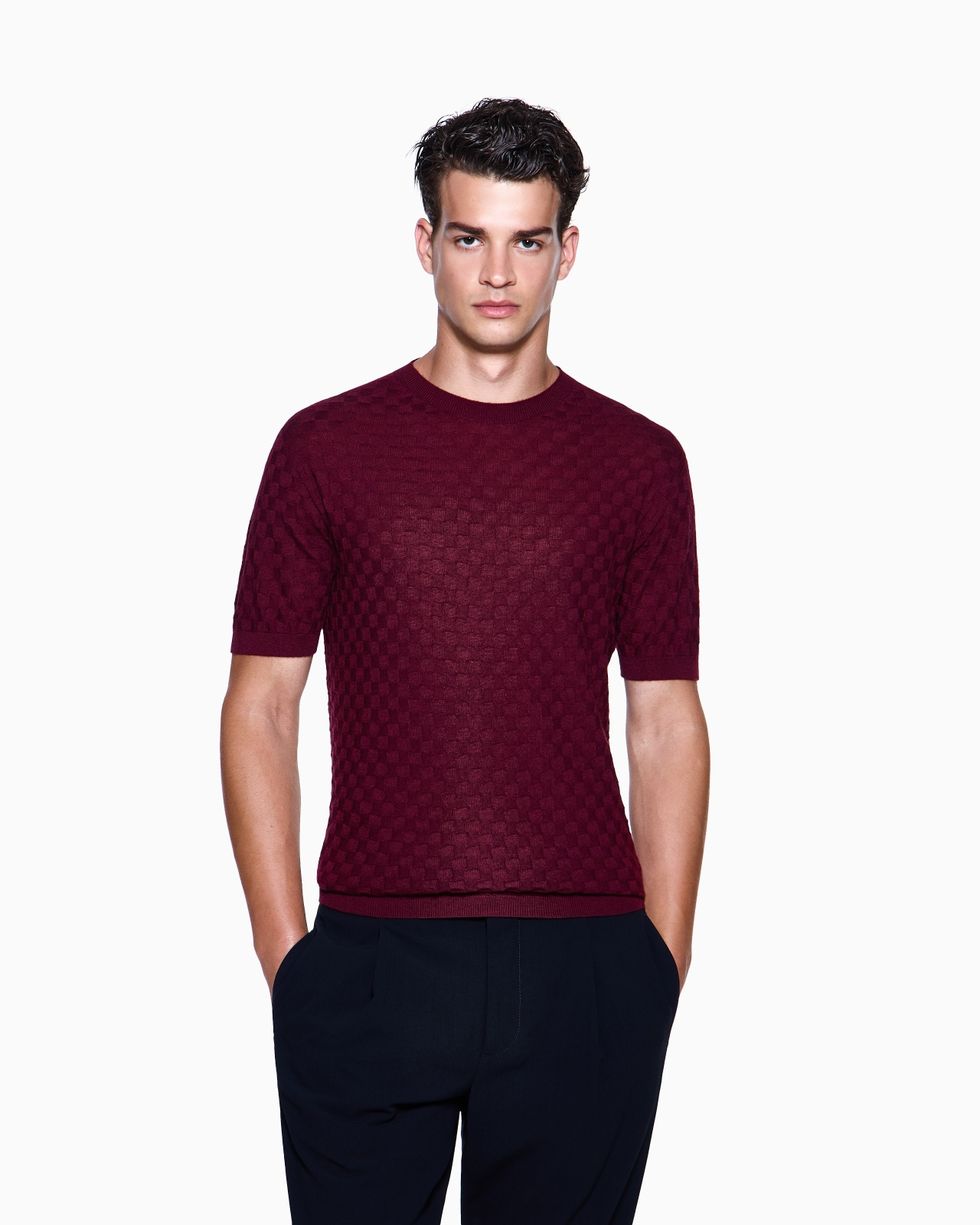 SHORT-SLEEVED CREW-NECK JUMPER IN CASHMERE AND SILK - 4