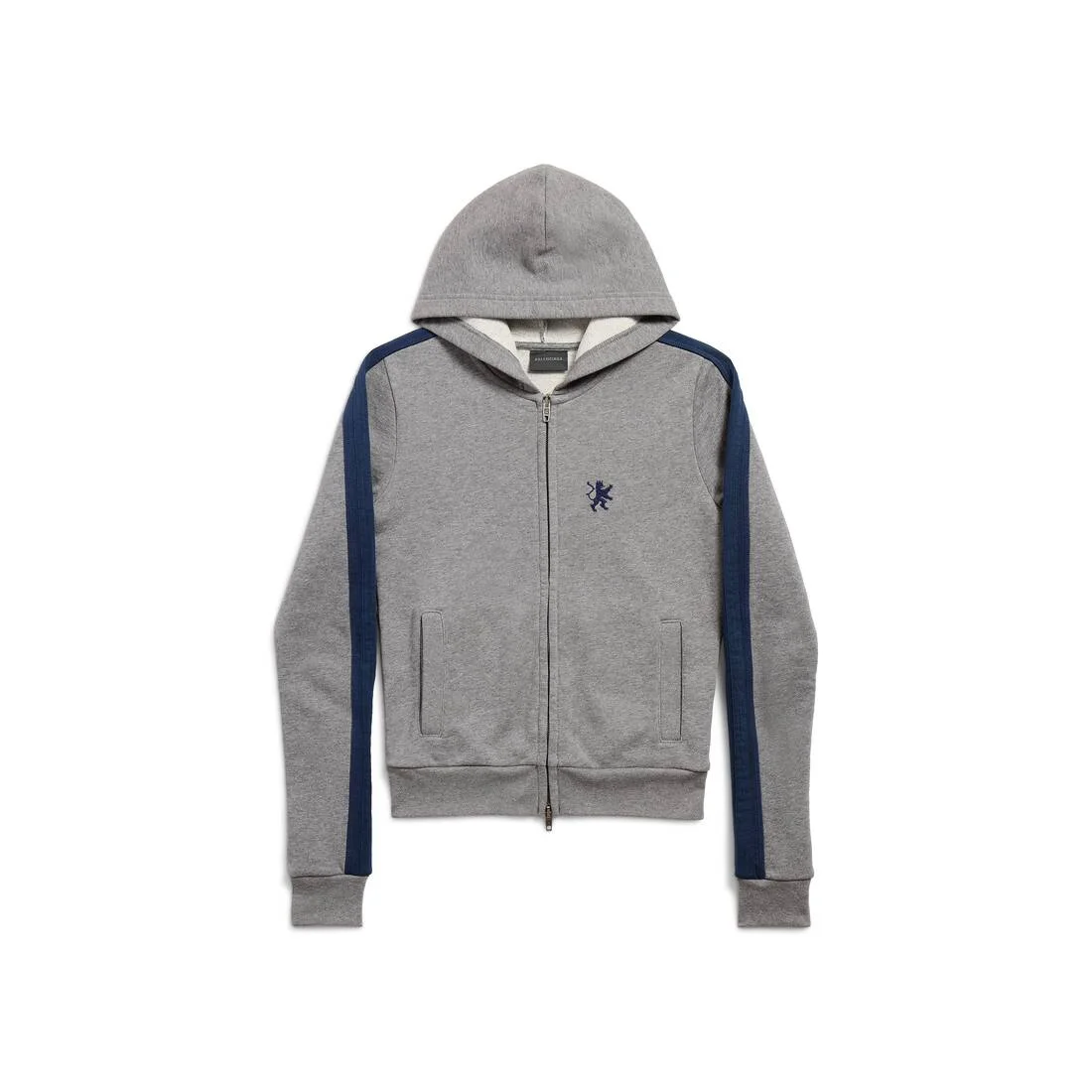 Women's Lion Zip-up Hoodie in Dark Heather Grey/washed Navy - 1