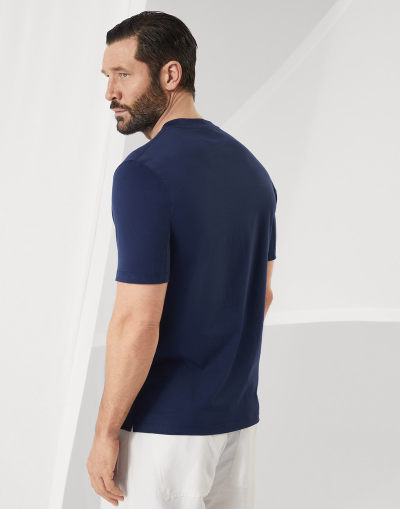 Brunello Cucinelli Cotton jersey crew neck T-shirt with logo outlook
