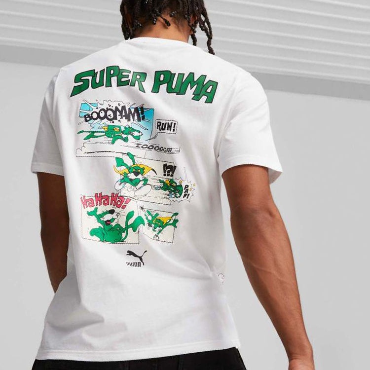 PUMA Classic Super Graphic T-Shirt 'White' 621993-02 - 4
