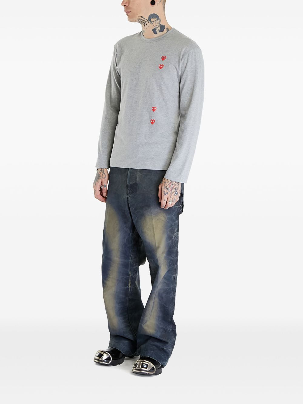heart-print cotton T-shirt - 3