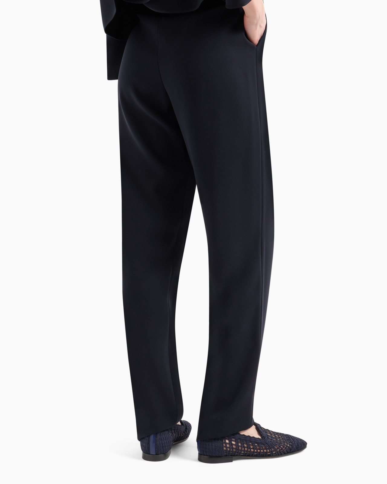 Darted, high-waisted trousers in techno cady - 3