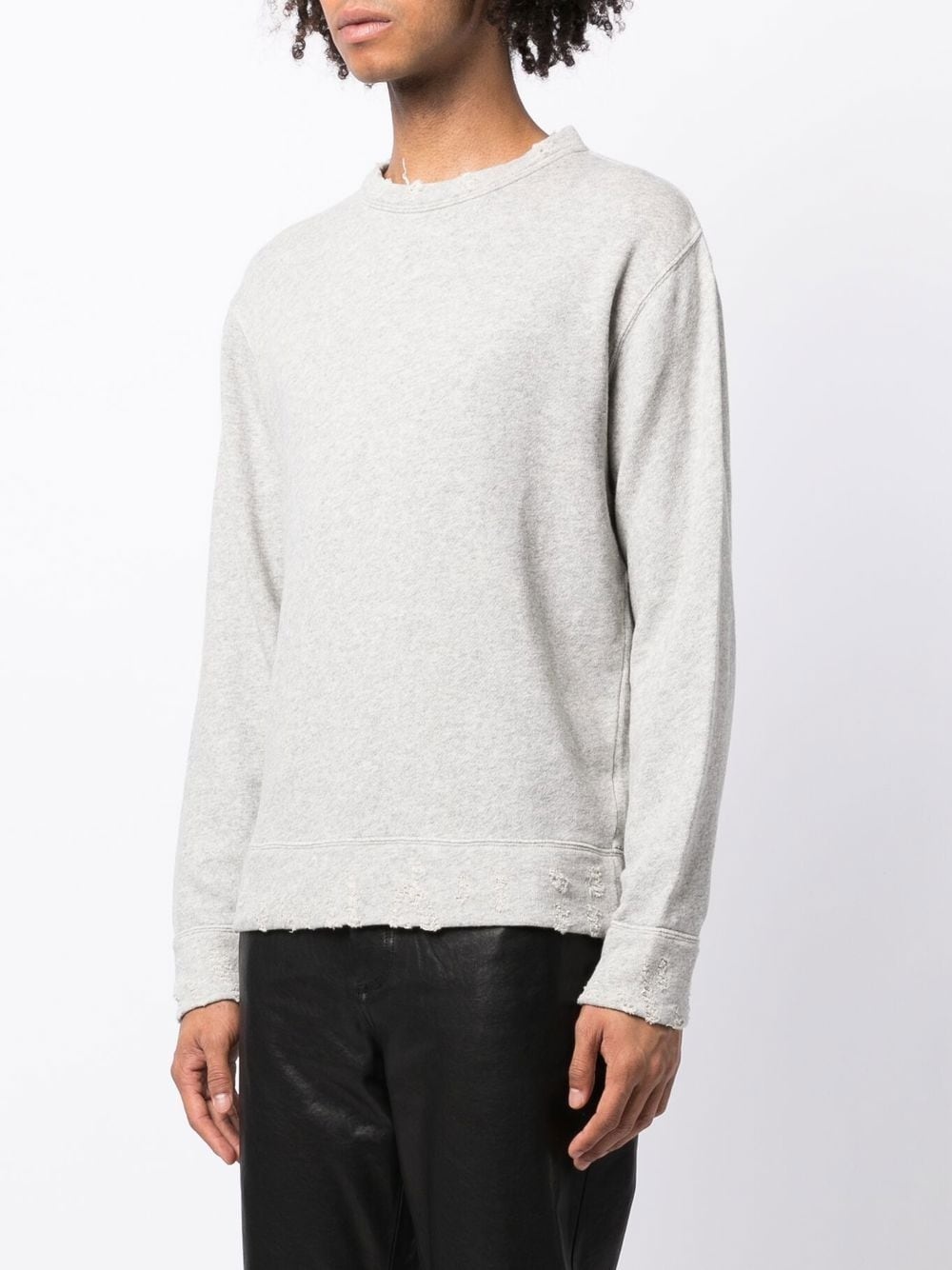 distressed crew-neck sweater - 3