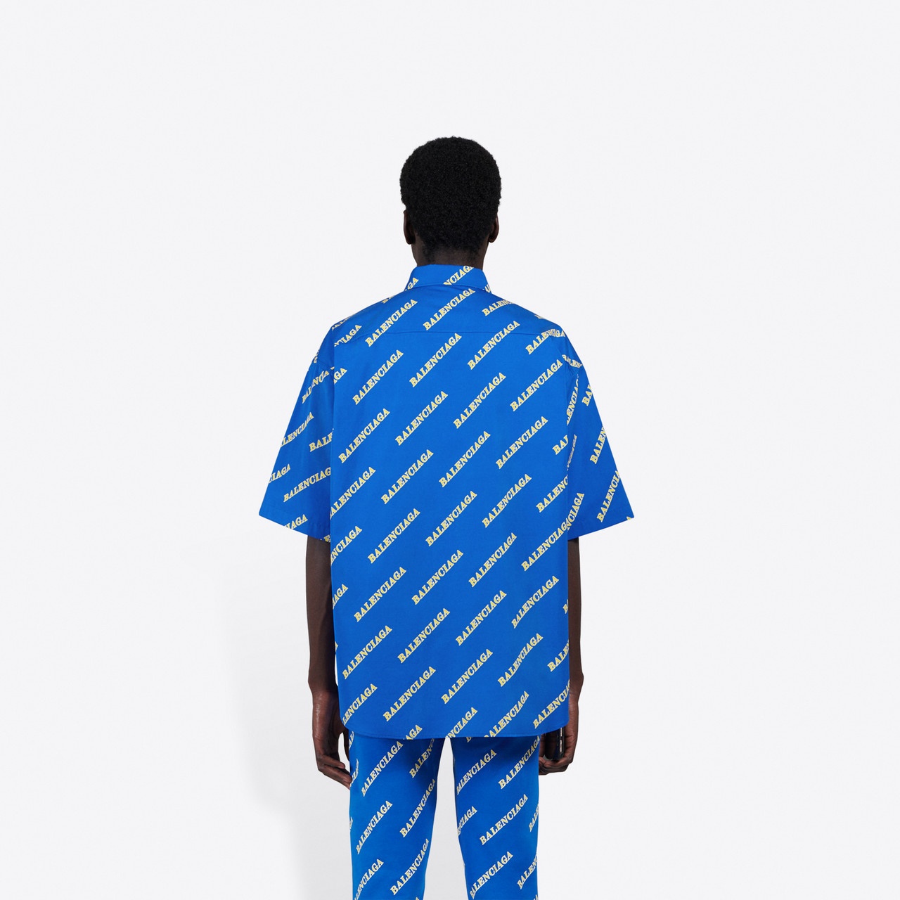Allover Sporty Logo Large Fit Short Sleeve Shirt - 5