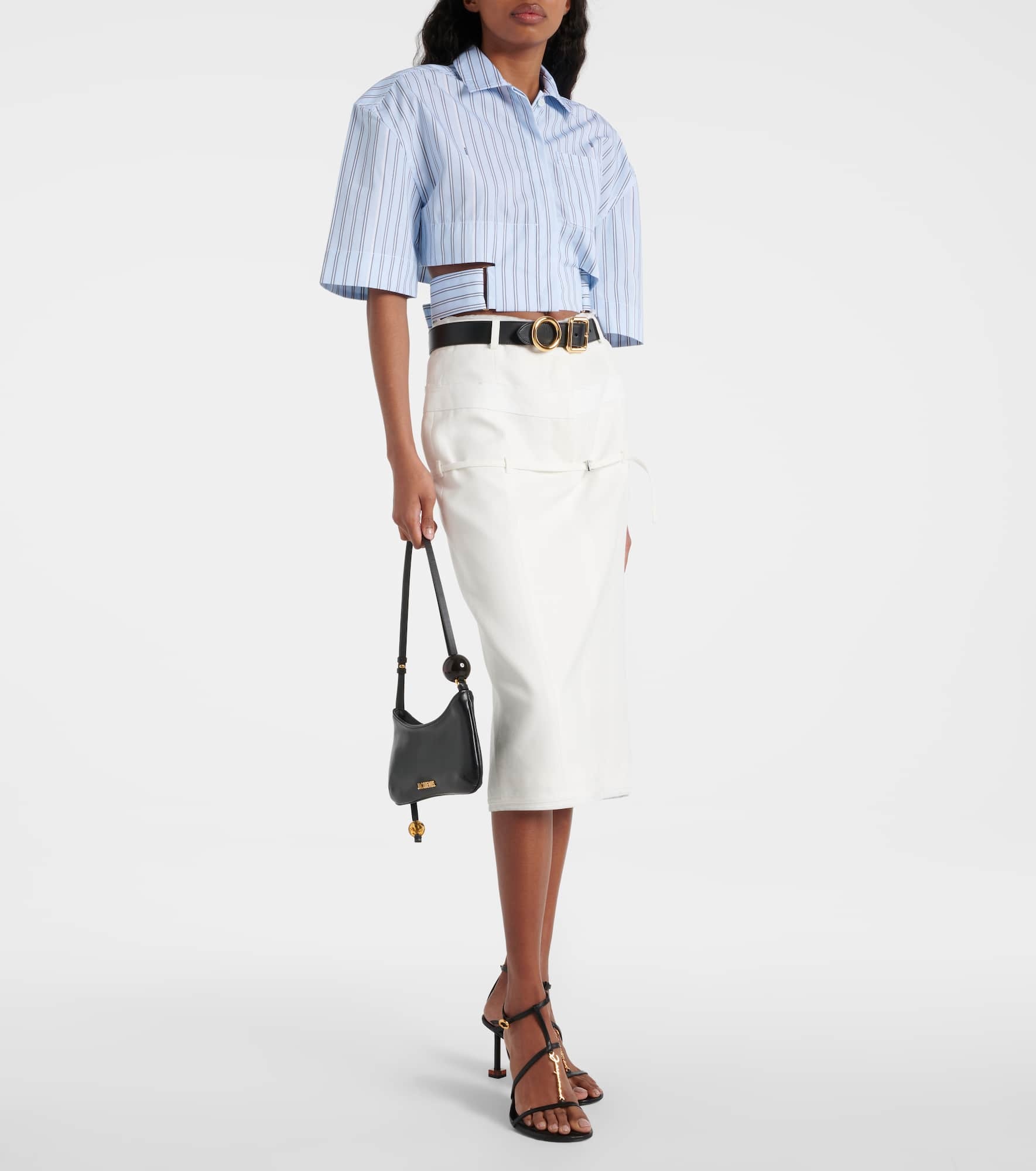 La Chemise Courte Bari striped cotton shirt - 2