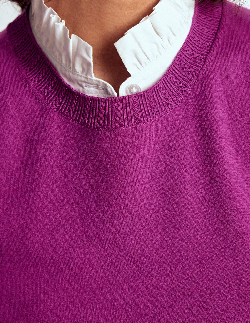 Emilia Cotton Crew Neck Vest-Regal Purple 3