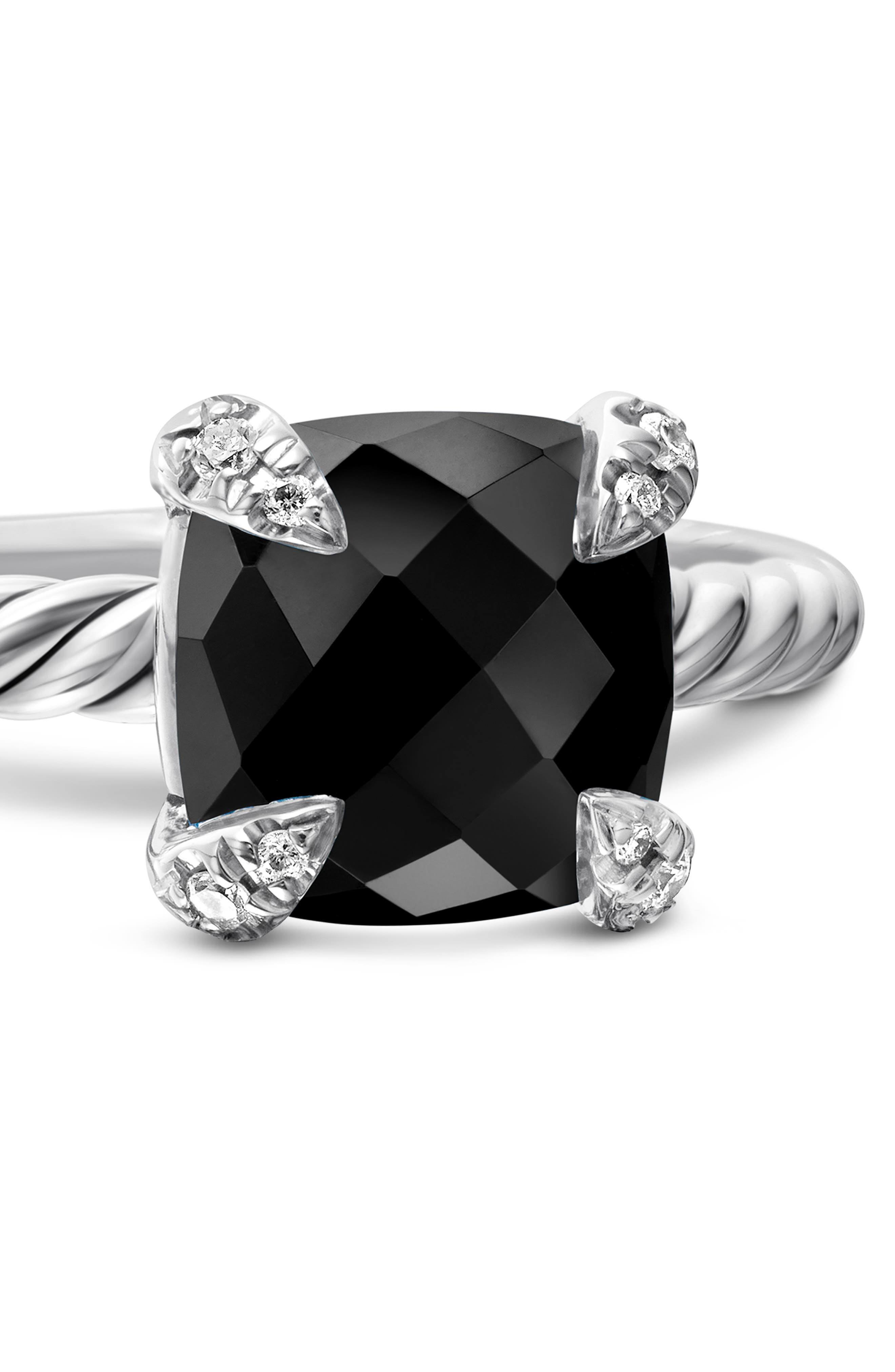 David Yurman Chatelaine® Ring with Semiprecious Stone & Diamonds in Black Onyx at Nordstrom - 4