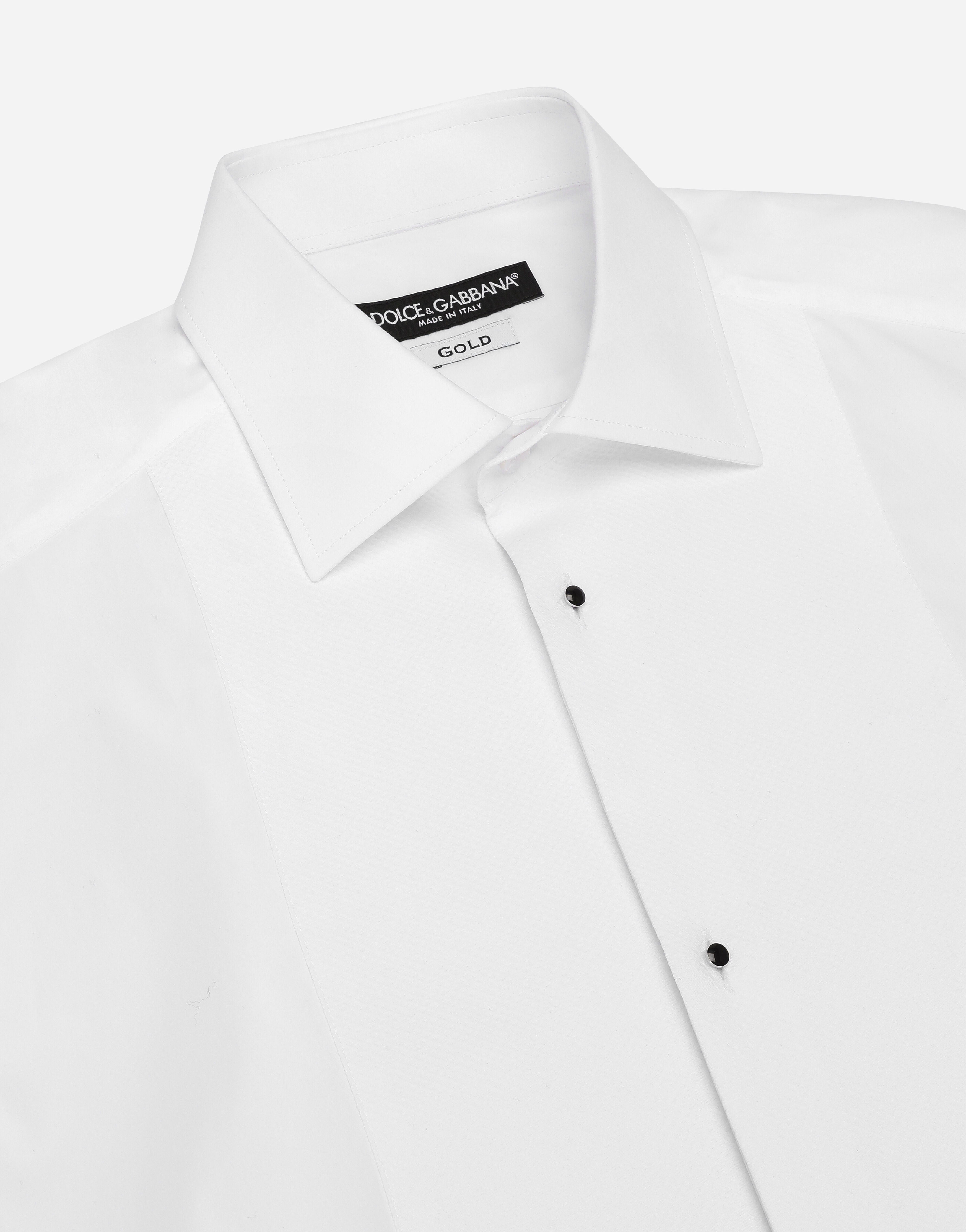 Cotton tuxedo shirt with piqué shirt front - 10