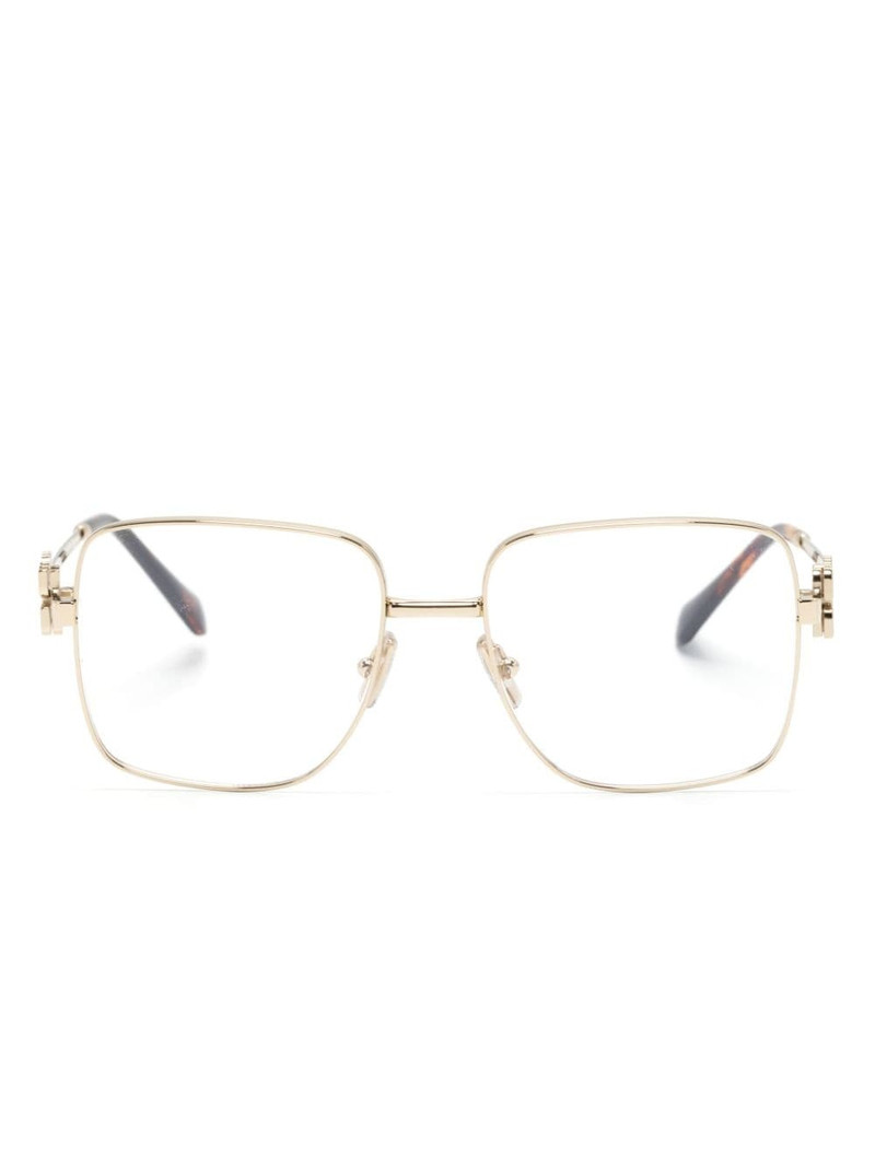 logo-lettering square-frame glasses 1