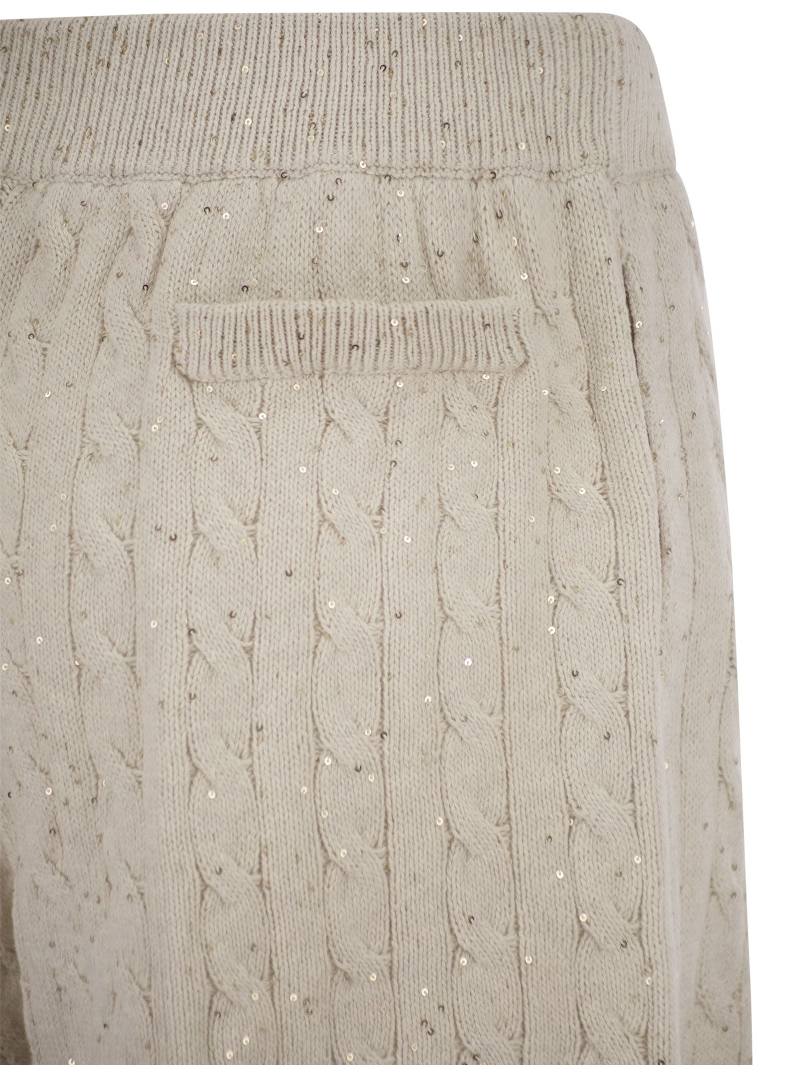 Brunello Cucinelli Women Cotton Knit Shorts With Sequins - 4