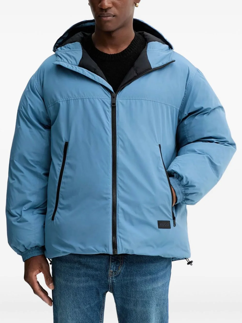 hooded zip-fastening jacket - 1